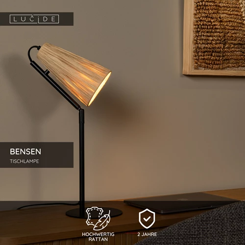 Lucide BENSEN - Tischlampe - 1xE14 - Natürlich - USP